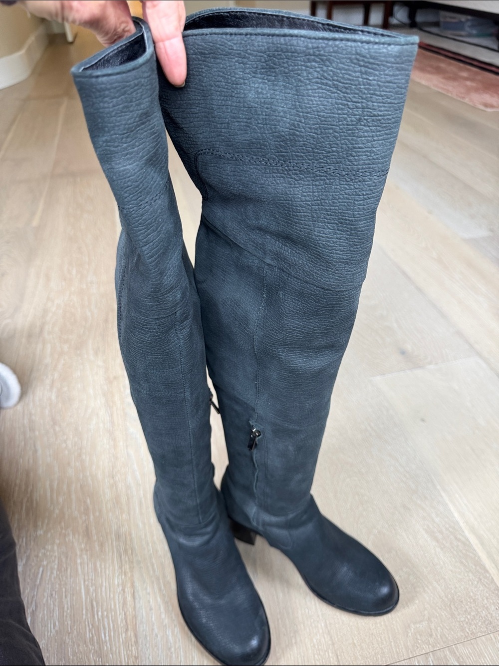 Sam Edelman Black Over-The-Knee Leather Boots
